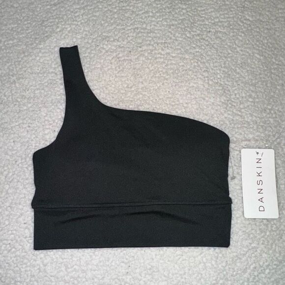 Danskin Women’s One Shoulder Bra Black Salt Color Size Small NWT - Picture 1 of 8